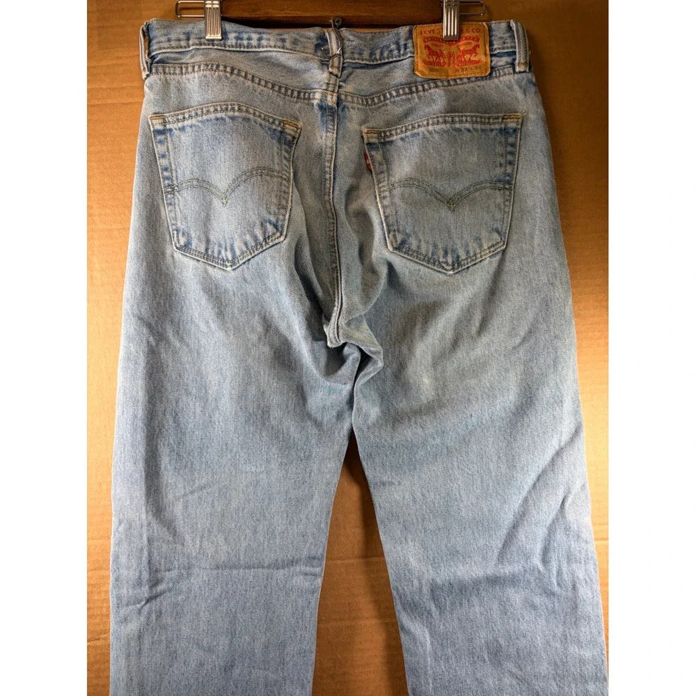 Levi's 505 Regular Fit Jeans Mens 31x31 Light Wash Blue Straight Leg Denim Cott